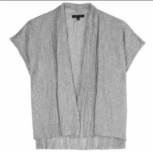 Eileen Fisher short cardigan in silver. Size L. EUC